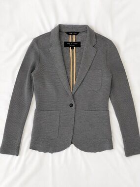 Rag & Bone 100% Merino Wool Gray Knit Blazer Size S